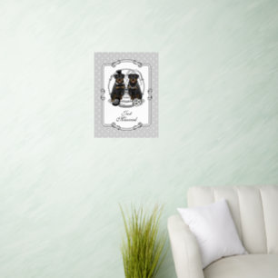 Wedding Couple Rottweilers Bride and Groom Dogs Wall Decal