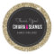 WEDDING COUPLE SEAL modern gold glitter black