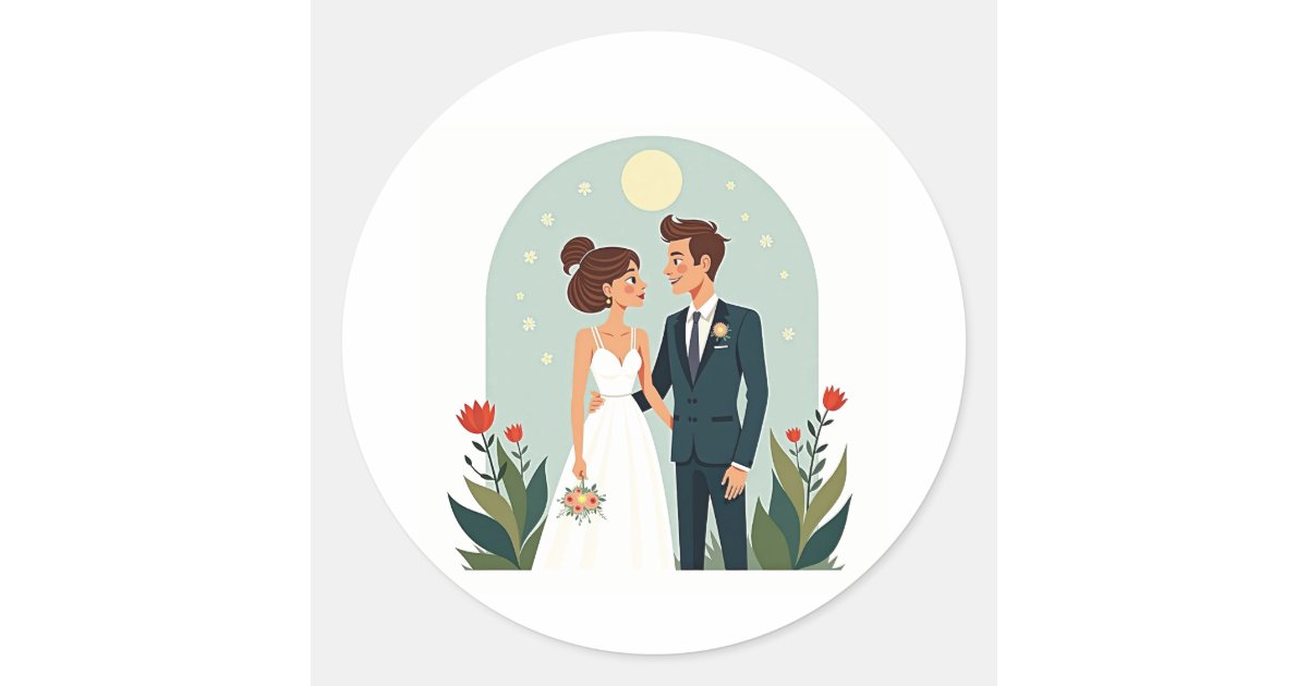 Wedding Couple Sticker | Zazzle