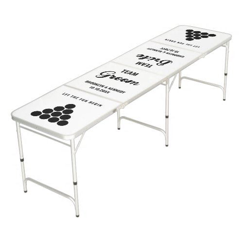 Wedding Couple Team Bride Groom Black And White Beer Pong Table