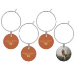 Wedding Couple Terracotta Gold Photo Wine Charm