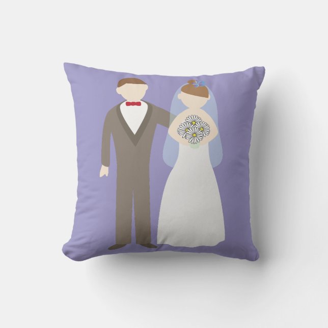 Wedding Couple Throw Pillow (Front)