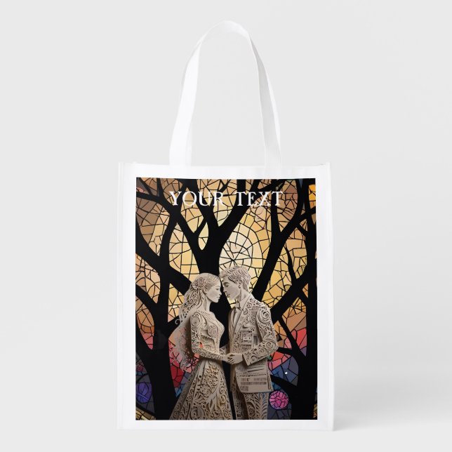 Wedding Couple & Tree of Life Wine Tote (Front)