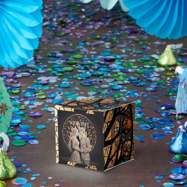 Wedding Couple & Tree of Life Wine Tote Favor Boxes (Party)