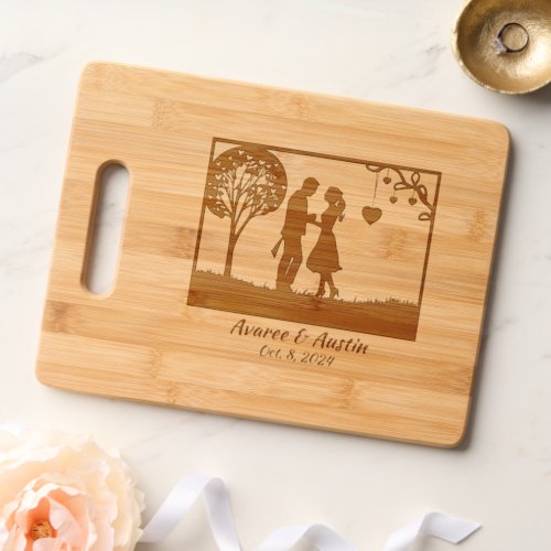 Wedding Couple Under a Tree Personalized Cutting Board
