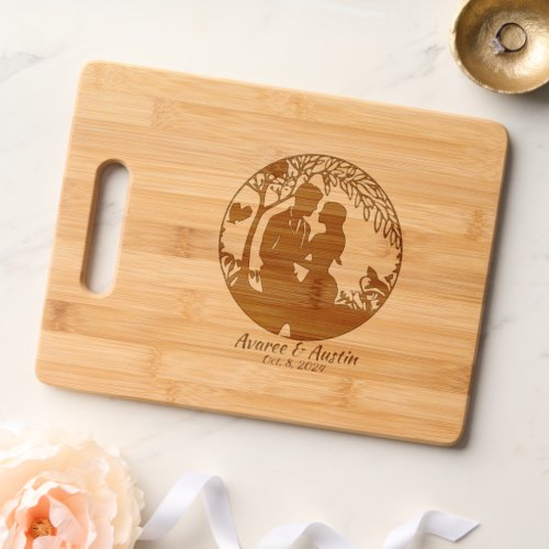 Wedding Couple Under a Tree Personalized Cutting Board