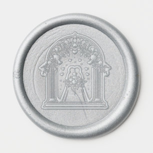 Wedding Couple Under Floral Arch Wax Seal Stickers