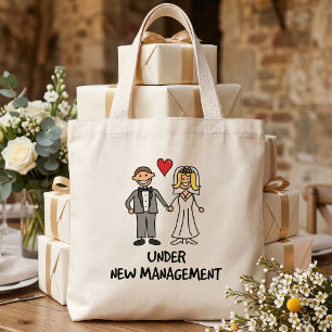 Wedding Couple - Under New Management Large Tote Bag