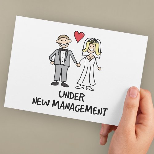Wedding Couple _ Under New Management Postcard