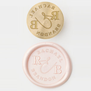 Wedding Couples Initials Ampersand Names Wax Seal Stamp