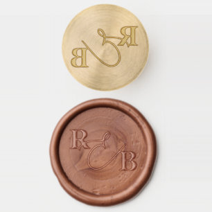 Wedding Couples Initials Ampersand Wax Seal Stamp