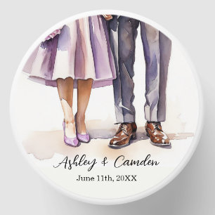 Wedding Couples Name Date Lilac Mini Candle Favors