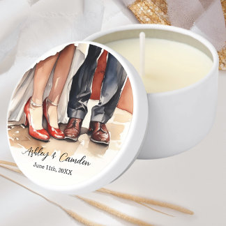 Wedding Couples Name Date Mini Candle Favors