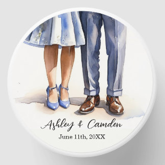 Wedding Couples Name Date Periwinkle Mini Candle Favors