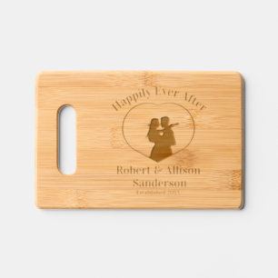 Wedding Couples Name Heart Framed Photo Engraved Cutting Board