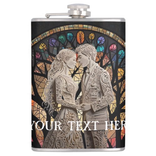 Wedding couples personalized  flask