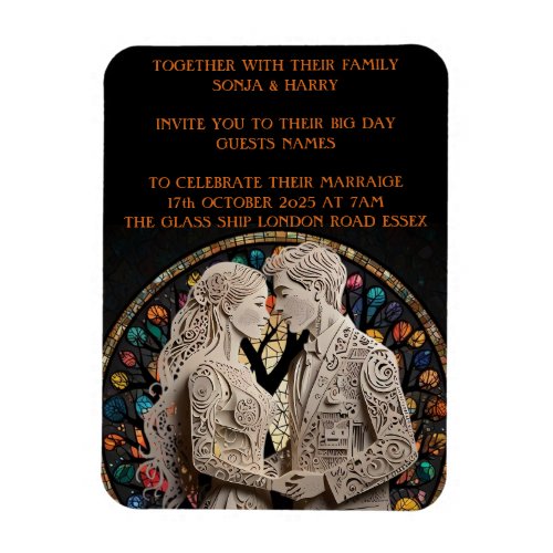 Wedding couples personalized  magnet