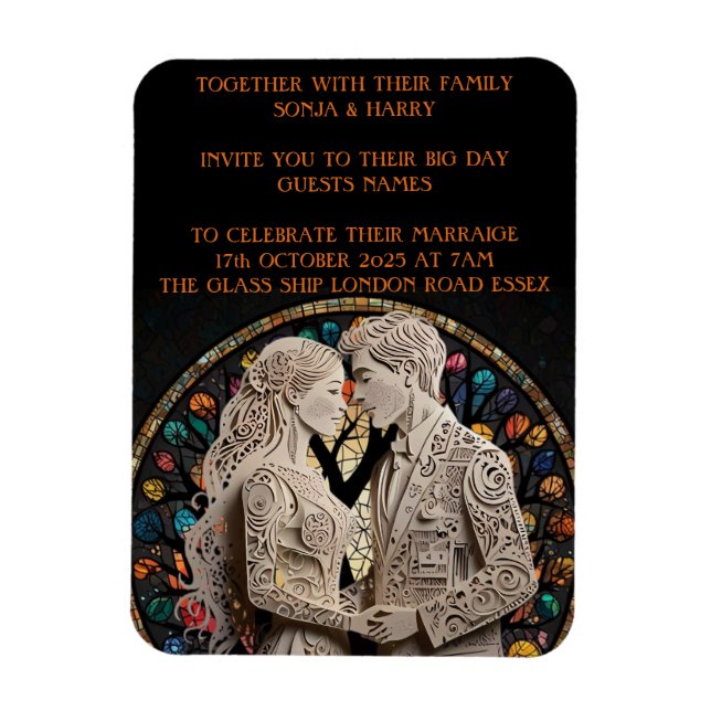 Wedding couples personalized  magnet (Vertical)