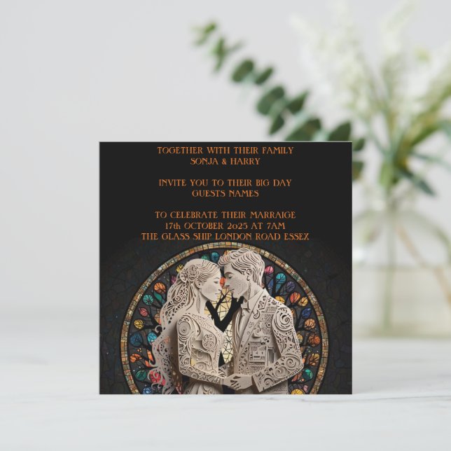 Wedding couples personalized  save the date (Standing Front)