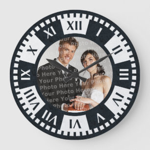 Wedding Couple's Photo Antique Style Clock