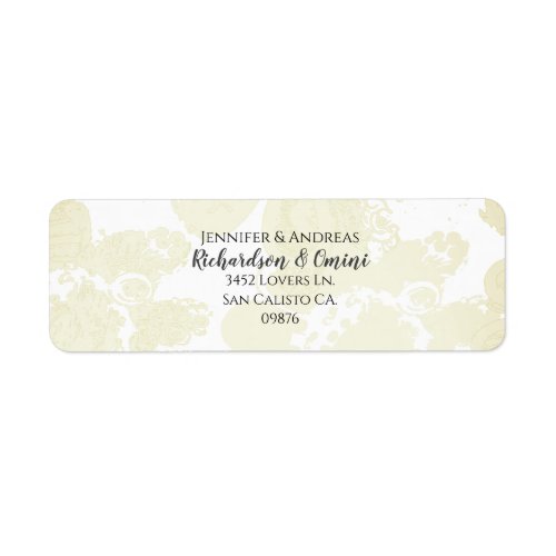 Wedding Couples Return AddWhite Floral Label