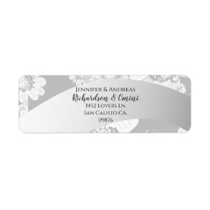 Wedding Couple's Return/address White/onLight Grey Label