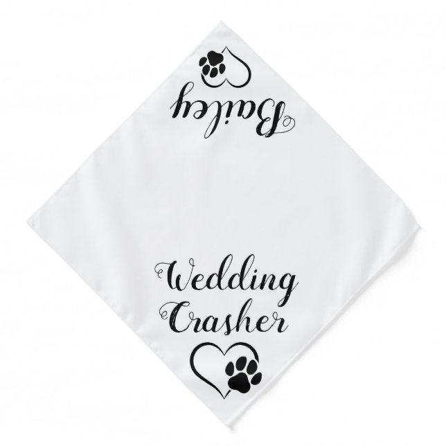 Wedding Crasher Personalized Pet Wedding Bandana (Front)