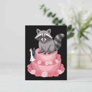 Wedding Crashing Raccoon Feral Felicitations Postcard