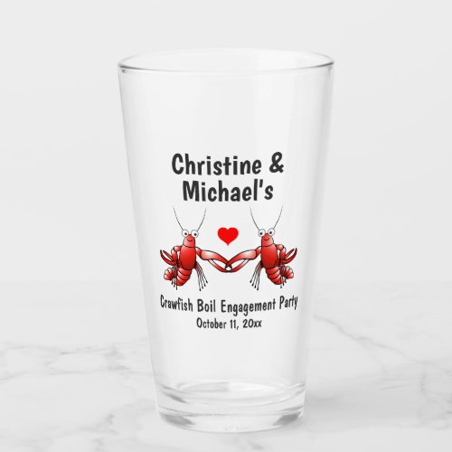 Wedding Crawfish Boil Beer Pint Glass