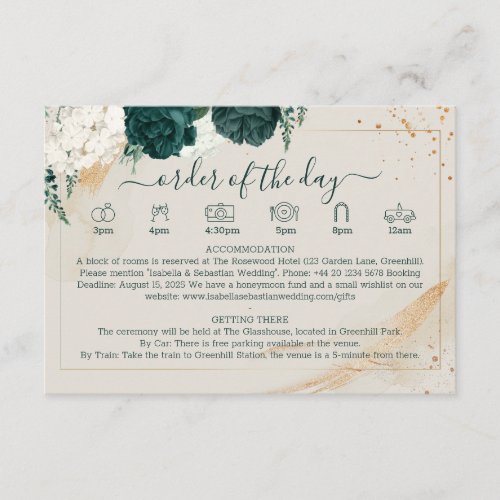 Wedding Cream Details Emerald Green Rose Floral