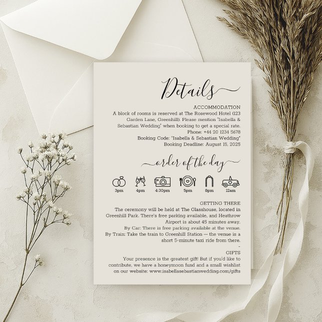 Wedding Cream Details Enclosure Card (Creator Uploaded)