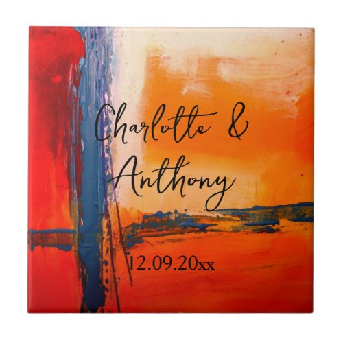 Wedding Creative Abstract Artwork Ceramic Tile