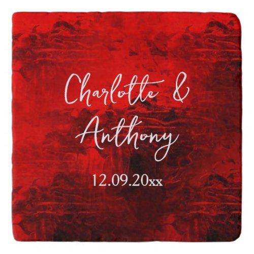 Wedding Creative Abstract Artwork Red Trivet