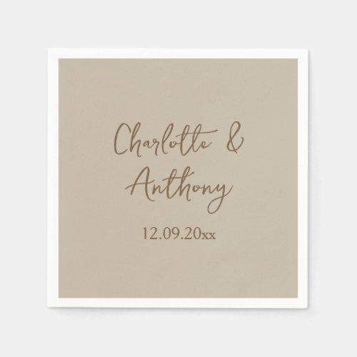 Wedding Creative Calligraphy Names Date Napkins