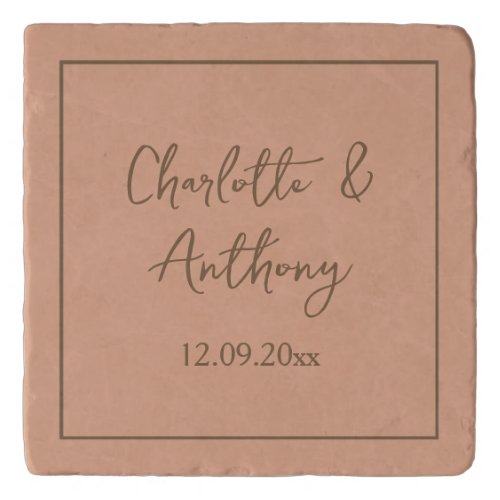 Wedding Creative Calligraphy Names Date Trivet