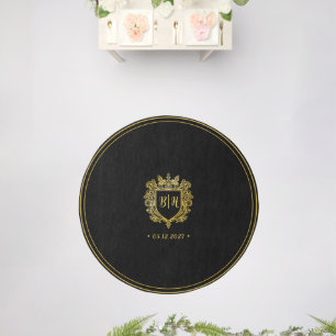 Wedding Crest round area rug