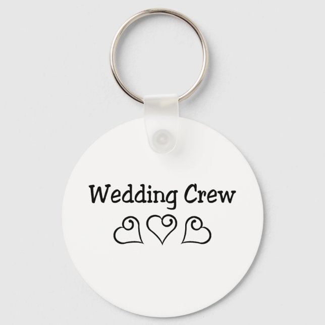 Wedding Crew Black Hearts Keychain (Front)