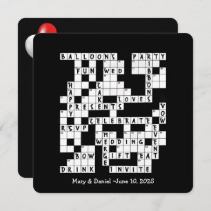 wedding crossword puzzle invite