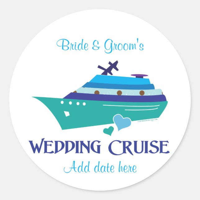 Wedding Cruise Classic Round Sticker (Front)