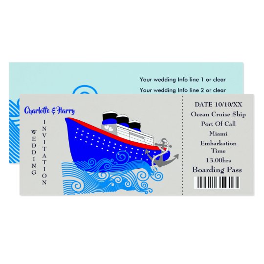 Wedding Cruise Destination Wedding Invitation Zazzle Com