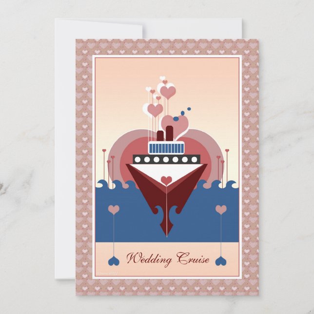 Wedding Cruise Heart Ship Invitation (Front)