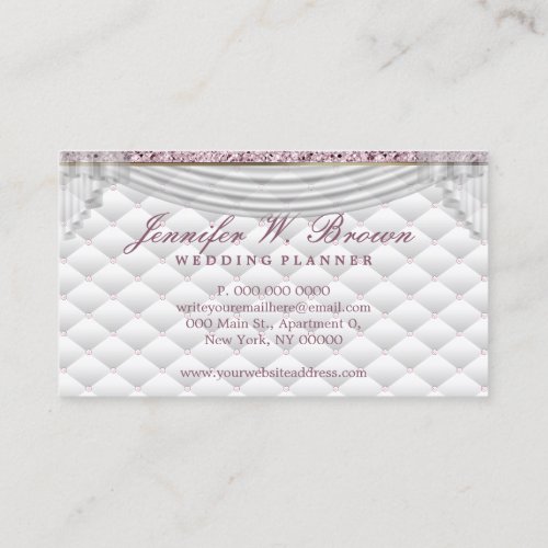 Wedding Curtain Party Decoration Interior Design Business Card