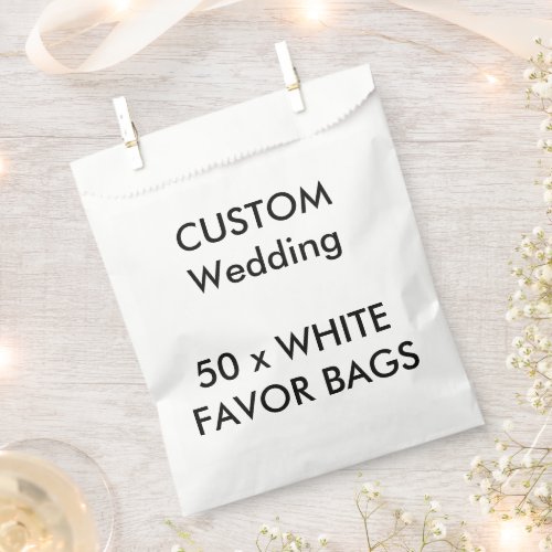 Wedding Custom 50 x FAVOR BAGS _ WHITE