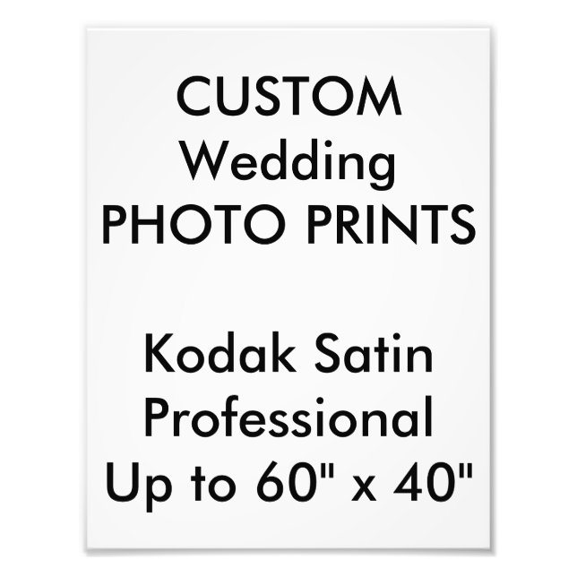 Wedding Custom 8.5"x11" Professional Photo Prints (Front)