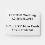 Wedding Custom A2 Envelopes 5.6&quot;x4.25&quot; Note Cards at Zazzle