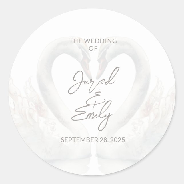 Wedding Custom Classic Round Sticker (Front)