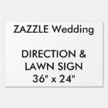 Wedding Custom Direction &amp; Lawn Sign 36&quot; X 24&quot; at Zazzle
