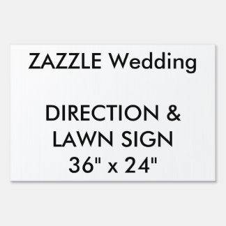 Wedding Custom Direction & Lawn Sign 36" x 24"