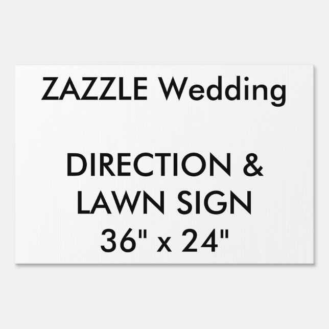 Wedding Custom Direction & Lawn Sign 36" x 24" (Front)