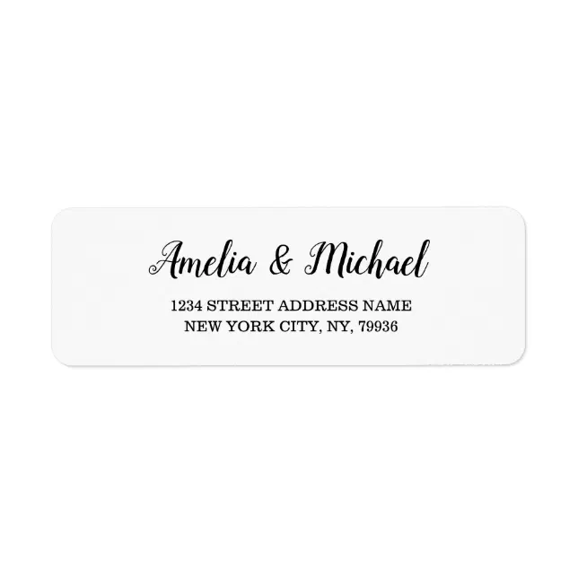 Wedding Custom Elegant Return Address Label | Zazzle